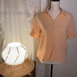 Orvis Crepe Style Short Sleeve Quarter Button Top‎